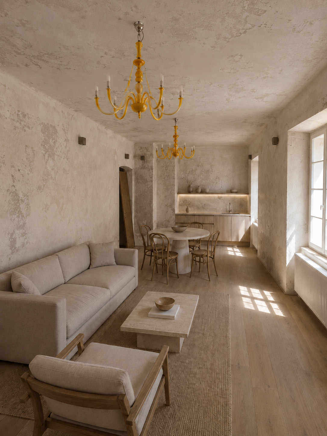 Preliminary visualization of Rohan's living and dining space